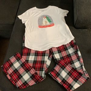 Old Navy Beary Merry X-Mas Pajama Set Size Large